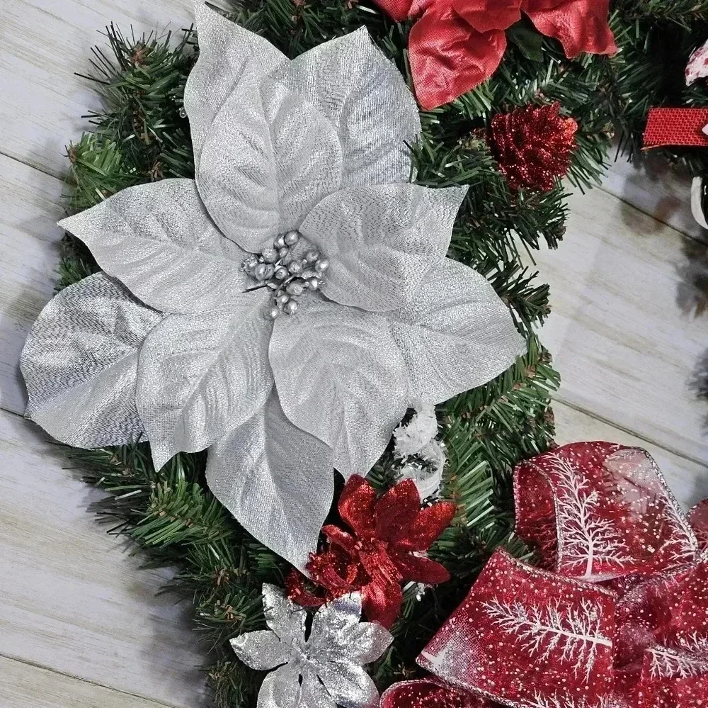 Homemade Hanging Christmas wreath with lights